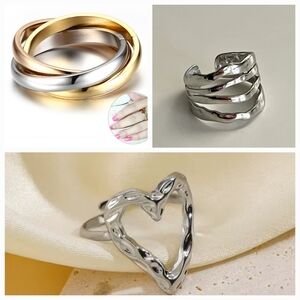 Beautiful stainless steel gold an sliver rings